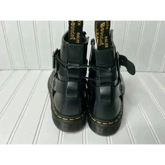 Dr Martens Christofor Leather Harness Black Boots Combat W 6 M 5 NEW No Box 1376 - Picture 5 of 7